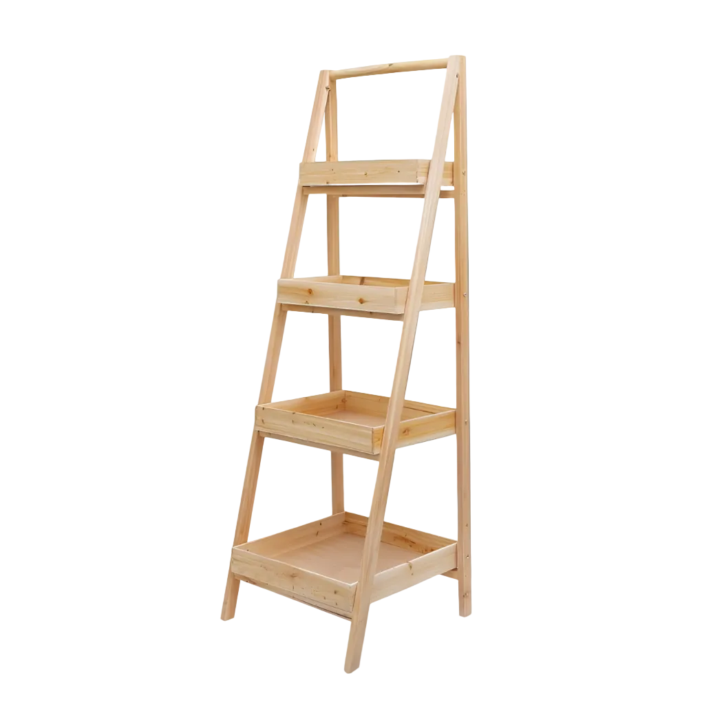 4 Tier Wooden Ladder Shelf
