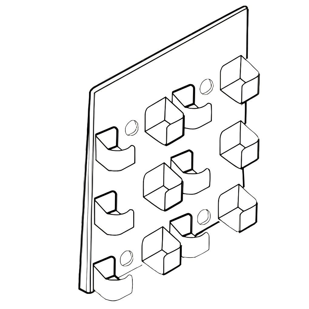 Business Card Holder 6 Pocket Wall Mount