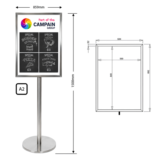Stainless Steel Poster Holder Stands