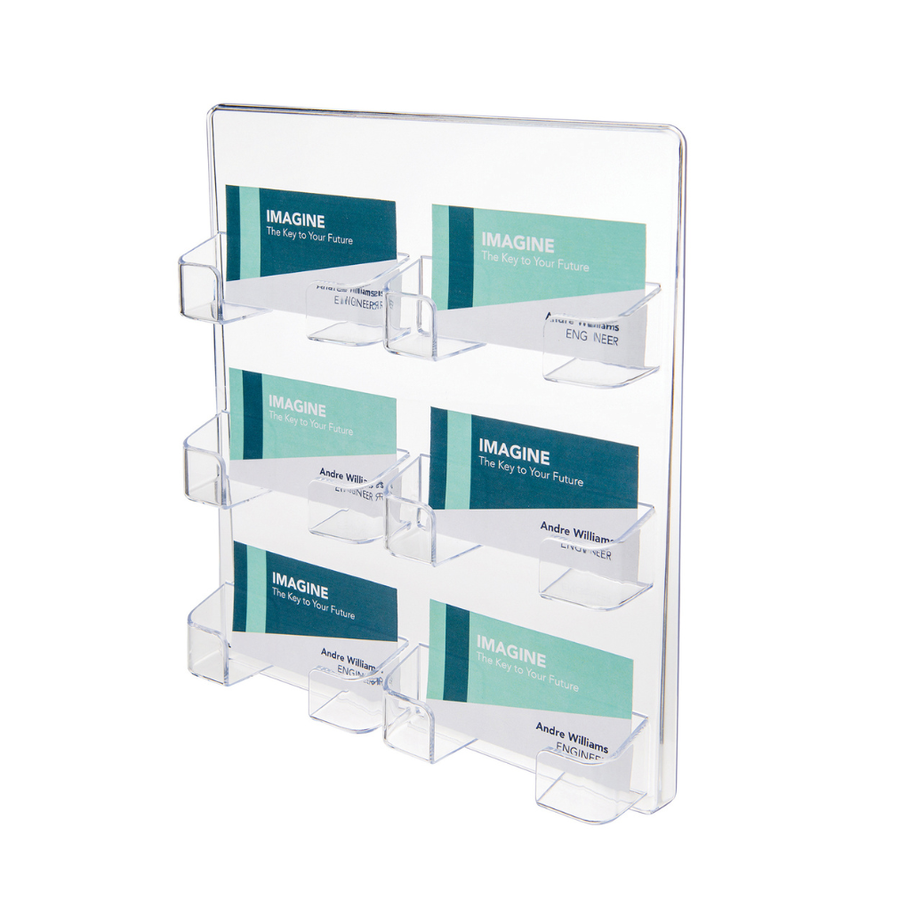 Business Card Holder 6 Pocket Wall Mount