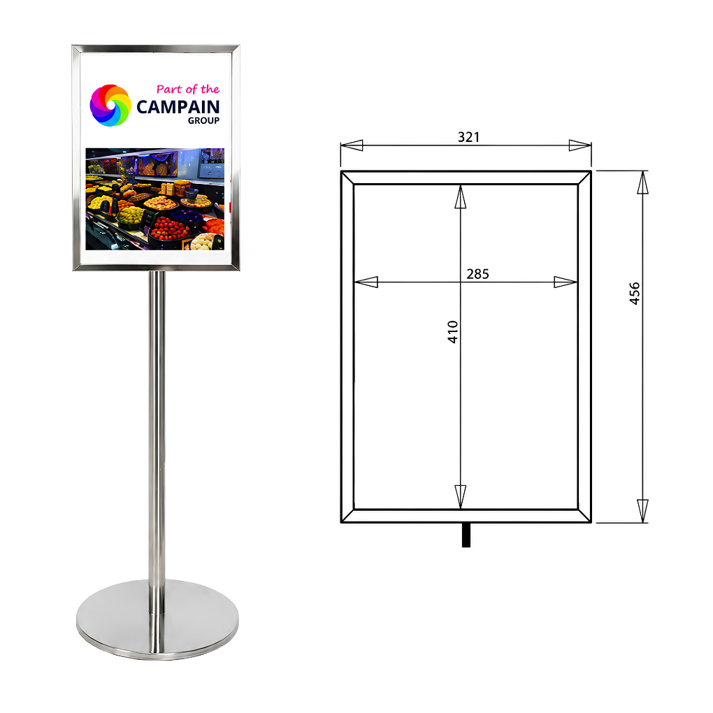 Stainless Steel Poster Holder Stands
