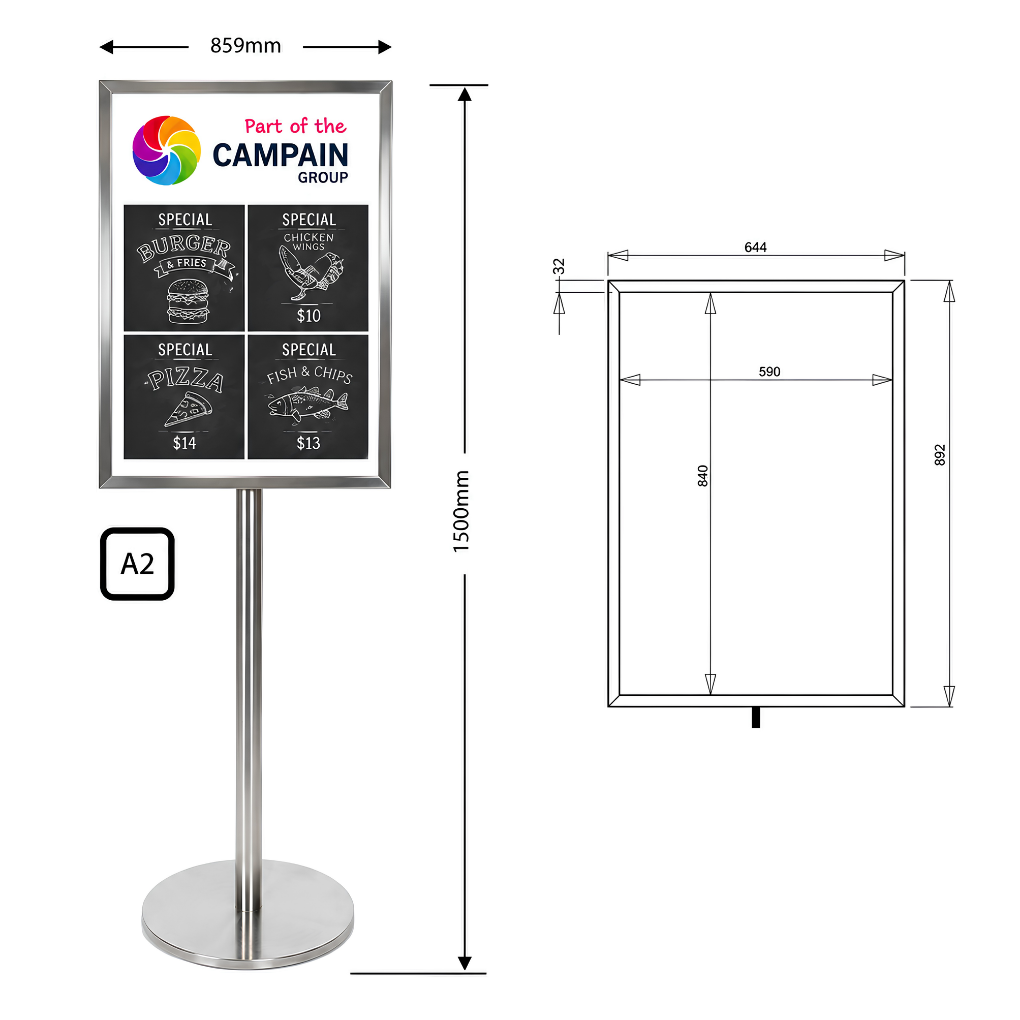 Stainless Steel Poster Holder Stands