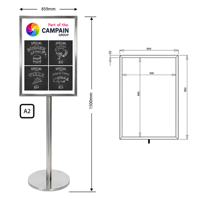 Stainless Steel Poster Holder Stands