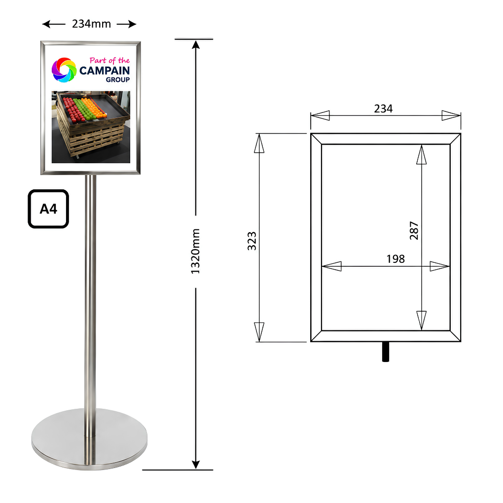 Stainless Steel Poster Holder Stands