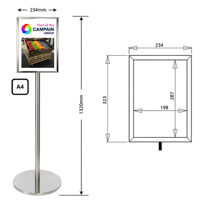 Stainless Steel Poster Holder Stands